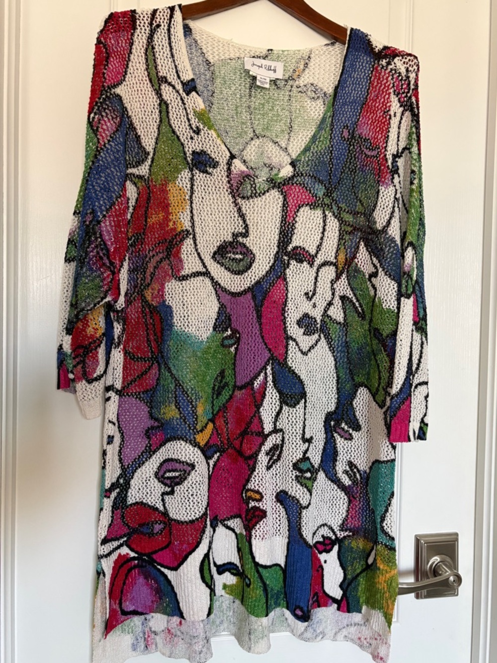 Joseph Ribkoff Abstract Bright and Bold Knit XL Art Teacher Eclectic Maximalism - Picture 2 of 11